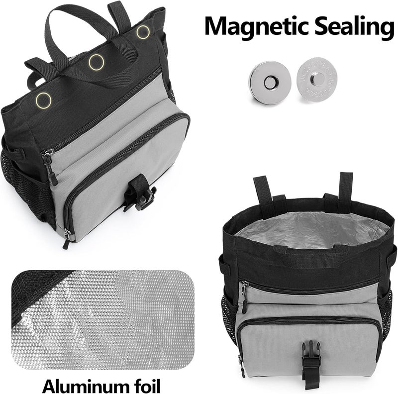 PGmoon Chalk Bucket Bag, Large Chalk Bag for Rock Climbing and Bouldering with Aluminum Foil Lining, Magnetic Closure, Multiple Pockets, 2 Brush Holders (Patent Design) - Image 2